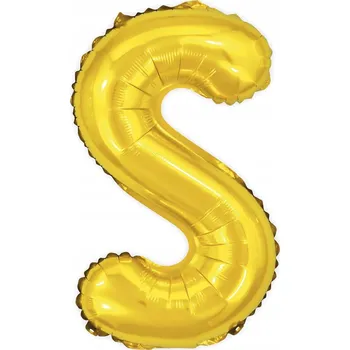 Balónek Zlaté písmeno S Zlatý fóliový balónek Písmena Abeceda 40 cm NÁPIS dekorace