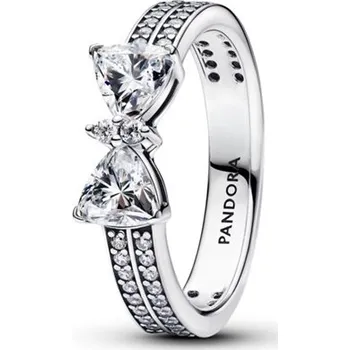 Prsten Dvouřadý prsten PANDORA Třpytivá mašlička 52 193552C01-52