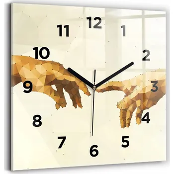 Hodiny Čtvercové Skleněné Hodiny Minimalistické Nástěnné Stvoření Adama 30x30 cm