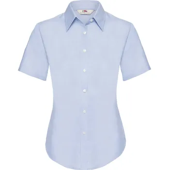 FRUIT OF THE LOOM F16•LADIES SHORT SLEEVE OXFORD SHIRT Fruit of the Loom šedá 3070240