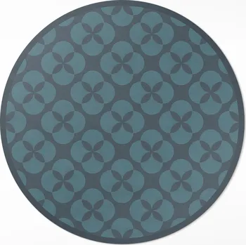 Koberec Kulatý Koberec Vinyl PVC průměr 50 cm Čtyřlístky geometrický vzor