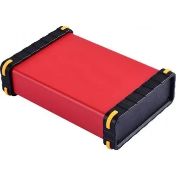 Kabel Krabička hliníková červená, 140x96x33mm, bočnice ABS