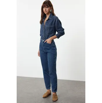 Cizojazyčná kniha Trendyol Blue High Waist Mom Jeans Trendyol modrá 2919341