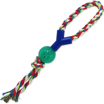 Hračka pro psa Hračka Dog Fantasy DENTAL MINT míček házecí s provazem Y zelený 5x38cm