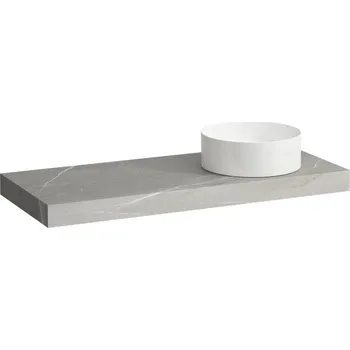 Deska pod umyvadlo Arun - umyvadlová deska 1200, s výřezem vpravo, tloušťka 80 mm, včetně 2 nástěnných držáků H4191231517701