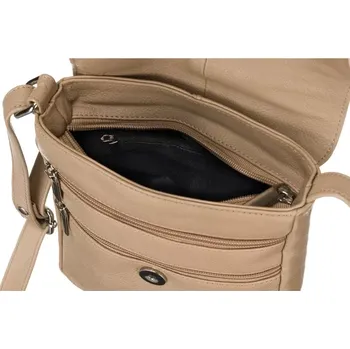 Kabelka Crossbody kabelka Rovicky RT06 (Béžová dámská crossbody kabelka 21 x 17 x 5,5 cm, přírodní kůže)