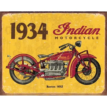 Plechová cedule D.E. metal signs Plechová cedule: Indian motorcycle 1934 32 x 40 cm