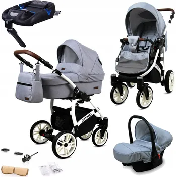 Kočárek Kočárek 4v1 BabyLux Optimal: sportovní kočárek, hluboká korba, autosedačka ISOFIX