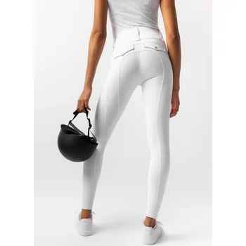 Jezdecké kalhoty Dámské jezdecké legíny Horze Anya - se silikonovým sedem, bílá, 36