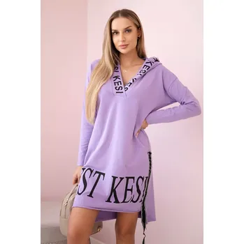 Dámské šaty Šaty s kapucí a fialovým potiskem Kesi fialová 3096743