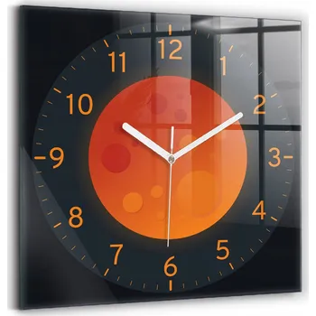 Hodiny Skleněné Hodiny s potiskem Tiché Bez Hlučné Nástěnné Měsíc v úplňku 30x30