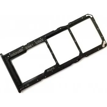 Držák SIM microSD Samsung A715 Galaxy A71 Black černý originální