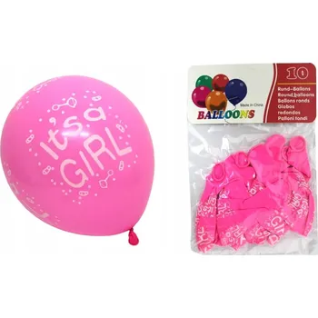 Balónek Latexové balónky RŮŽOVÉ s nápisem IT'S A GIRL na baby shower pro HOLČIČKU