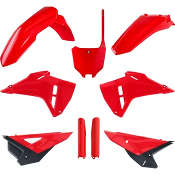 PLASTOVÁ SADA POLISPORT (KOMPLETNÍ SADA) HONDA CRF 250R '22-'24; 450R '21-'24 (RESTYLING DO ROKU 2025) VČETNĚ PŘEDNÍ DESKY (8670700001) A KRYTŮ TLUMIČŮ (8351900003) ČERVENÁ OEM