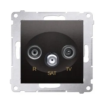 Elektrická zásuvka SIMON 54 Anténní zásuvka RTV-SAT 3x ČERNÁ MATNÁ