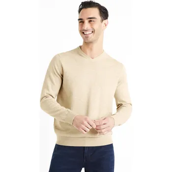 Pánské oblečení Celio Bavlněný svetr Decotonv - Pánské Celio krémová 2507567