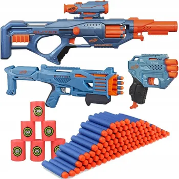 Dětská zbraň PISTOLE NERF Odstřelovací Puška ELITE EAGLEPOINT 2X PISTOLE S PŘÍSLUŠENSTVÍM, TERČE, ŠIPKY