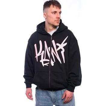 Pánská mikina Mikina Karl Kani - Woven Signature Kani Os Zip Hoodie - black/rose velikost M
