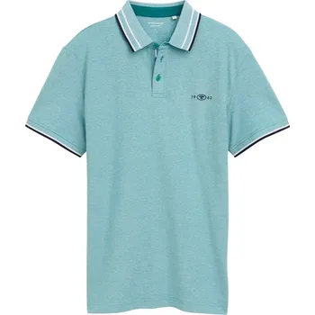 Tom Tailor pánské triko s límečkem 1045629 37556 Tyrkysová XXL