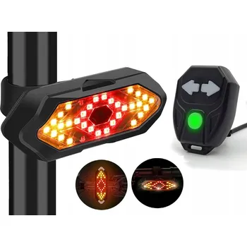 Cyklosvítilna ZADNÍ SVĚTLO NA KOLO S BLINKRY SMĚROVKY USB + DÁLKOVÉ OVLÁDÁNÍ