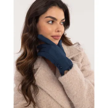 Rukavice Tmavě modré dámské rukavice s ozdobnými knoflíčky AT-RK-239503.31-navy Velikost: L/XL