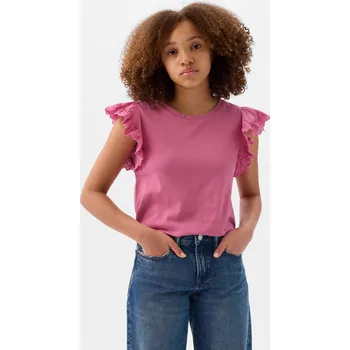 GAP Dětské tričko s volány - Holky GAP růžová 2660273