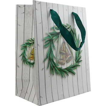 Dárková krabička Pro Háčkování Vánoční taška 23x18x10 cm zvoneček