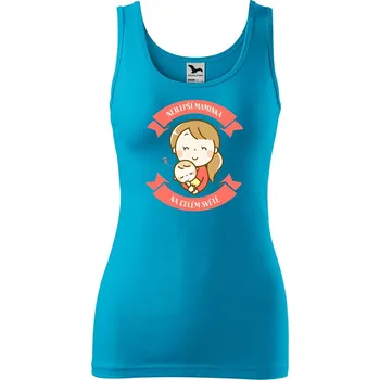 Dámské tílko s potiskem Nejlepší maminka Velikost: M, Barva: Tyrkysová