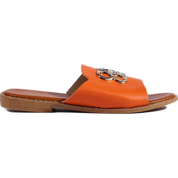 Dámské pantofle Oranžové Stylové dámské nazouváky KK-722OR Velikost: 36