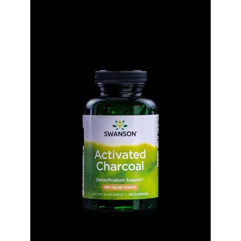 Swanson Activated Charcoal (Aktivní uhlí) 260 mg 120 kapslí