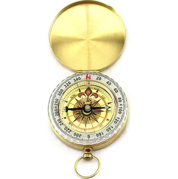 WARAGOD Kapesní mosazný kompas s luminiscencí Sunrise, zlatý
