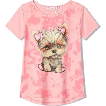 Dívčí tričko DÍVČÍ TRIČKO S PEJSKEM YORKSHIRE Barva: Světle růžová, Velikost: 104