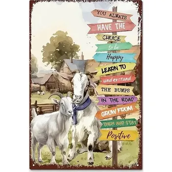 Plechová cedule BAF VINTAGE plechová cedule 2D - KOZEL S KOZOU 30X20 cm