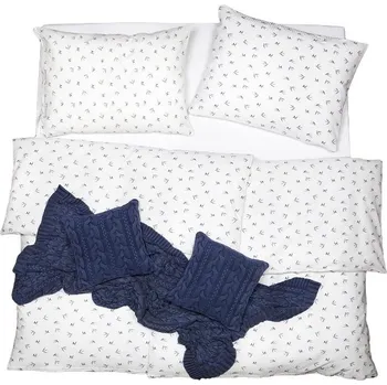 Povlečení SCANquilt povlečení SATÉN PLUS vlaštovky bílošedá 140 x 200/70 x 90 cm