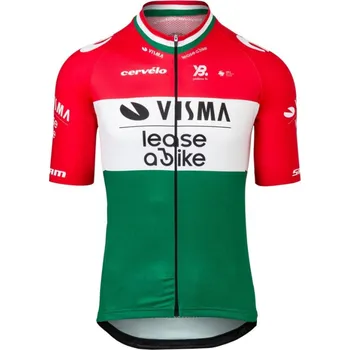 cyklistický dres RAPIDGEAR Cyklistický dres s krátkým rukávem - REPLICA VISMA HUNGARIAN CHAMP 2025 - červená/bílá/zelená