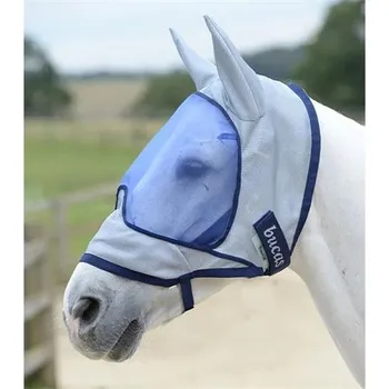 Koňská maska proti hmyzu Maska proti hmyzu Bucas Buzz-Off Deluxe S/S 2025, modrá - vel. 155/XL