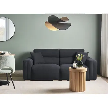 Pohovka Pohovka černá látková čalouněná 3místná s polštáři voděodolné čalounění moderní Beliani