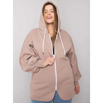 Dámská mikina Béžová dámská mikina na zip s kapucí RV-BL-7282.22P-beige Velikost: ONE SIZE