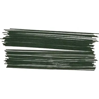 umělá květina DRÁT DRÁTEK klacek na mýdlové květiny, stonek, zelený, pevný, 50 ks