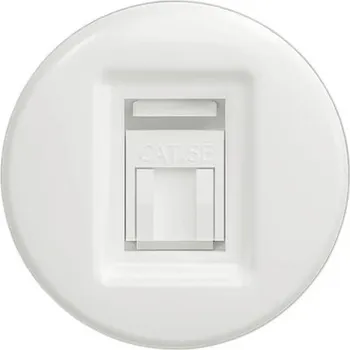 Elektrická zásuvka Datová zásuvka KLIKLAP CAT.5E, keramická bílá (bez rámečku)