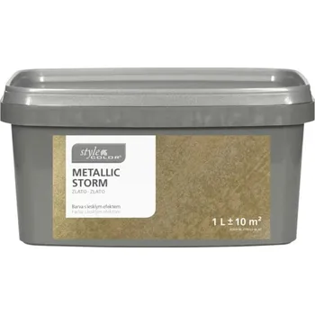 barva na zeď StyleColor Barva na zeď Metallic Storm 1 l zlato