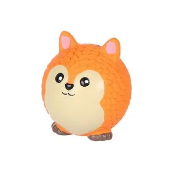 Hračka pro psa Flamingo hračka pro psa liška pískací 7,5 x 7,5 x 8,5 cm latex oranžová