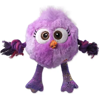 Hračka pro psa Hračka Dog Fantasy Monsters kuře pískací s provazy a uzly fialové 15cm