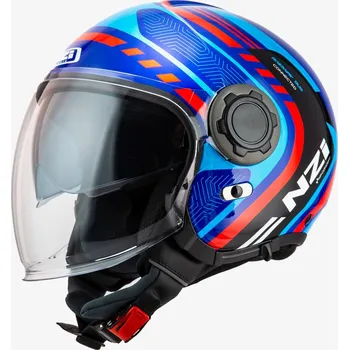 Helma na motorku Otevřená přilba NZI Ringway 2 DUO Connected modrá Velikost: XXL