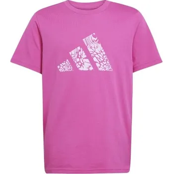 Dívčí oblečení Dívčí tričko adidas ANIMAL LOGO 140 Růžová, Bílá