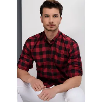 Pánská košile Pánská košile dewberry dewberry černá | tmavě červená 1949762