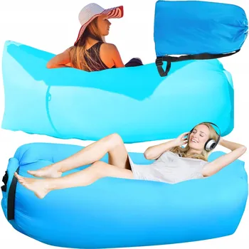 Nafukovací matrace lehátko pohovka Lazy Bag modrá na pláž zahradu křeslo