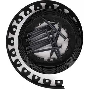 Zahradní obrubník Grate Flex Edge 4 cm x 10 m černý + 20 ks upevňovacích kolíků