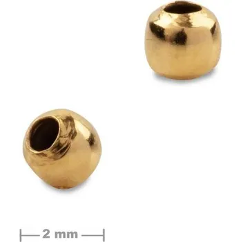 Přívěsek Stříbrný korálek 2 mm pozlacený 24K zlatem