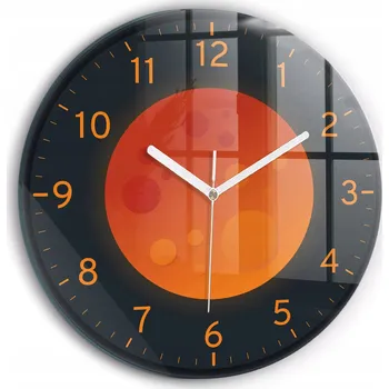 Hodiny Tiché skleněné nástěnné hodiny Měsíc v úplňku bílé ručičky kulatý průměr 30 cm